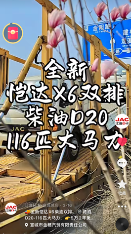 全新愷達X6柴油雙排，德威D20-116匹大馬力。